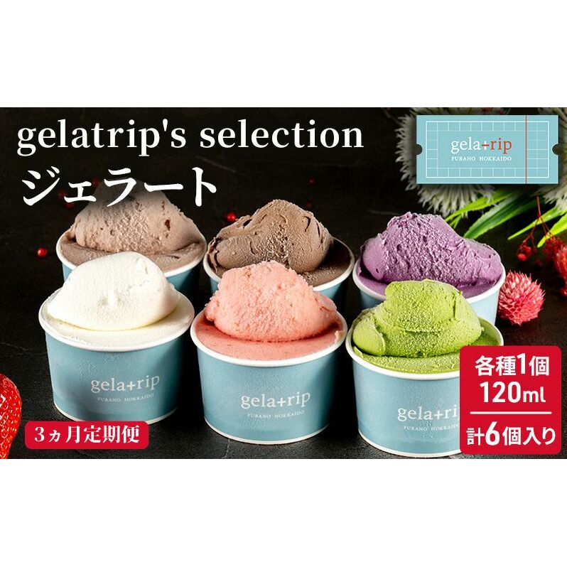≪3ヶ月定期便≫gelatrip's selection ジェラート6個BOX お菓子 アイス 冷凍 3カ月 3回 