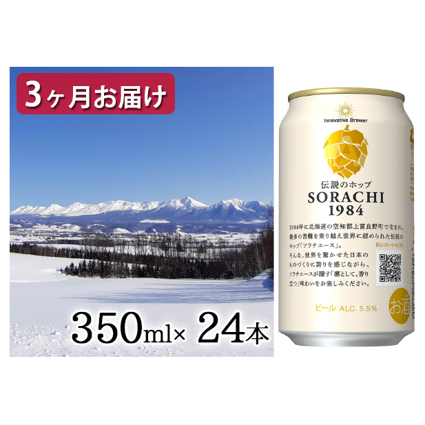 ◆定期便(全3回)◆SORACHI 1984≪ソラチ1984≫2箱（350ml×24缶） 吉澤商店 北海道 上富良野町 ソラチ1984 お酒 酒 飲み物 ビール 地ビール サッポロビール サッポロ ギフト 