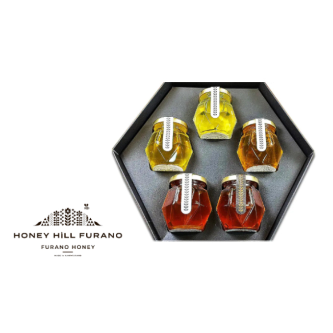 FURANO HONEY GIFT 5個セット 加工食品 蜂蜜 はちみつ 栄養 ギフトBOX 瓶 ドリンク パン ハーブ 苦味 フルーツ 詰め合わせ 
