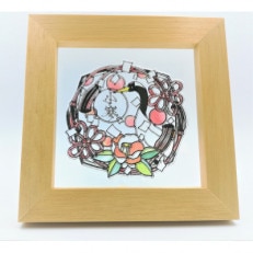 KOEDO川越硝子「切り絵ガラスアート」M(小寒)【1258781】