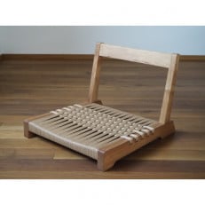 【UMEBACHI FURNITURE】 ペーパーコードの座椅子(肘なし)　国産クルミ材　申込後生産【1419319】