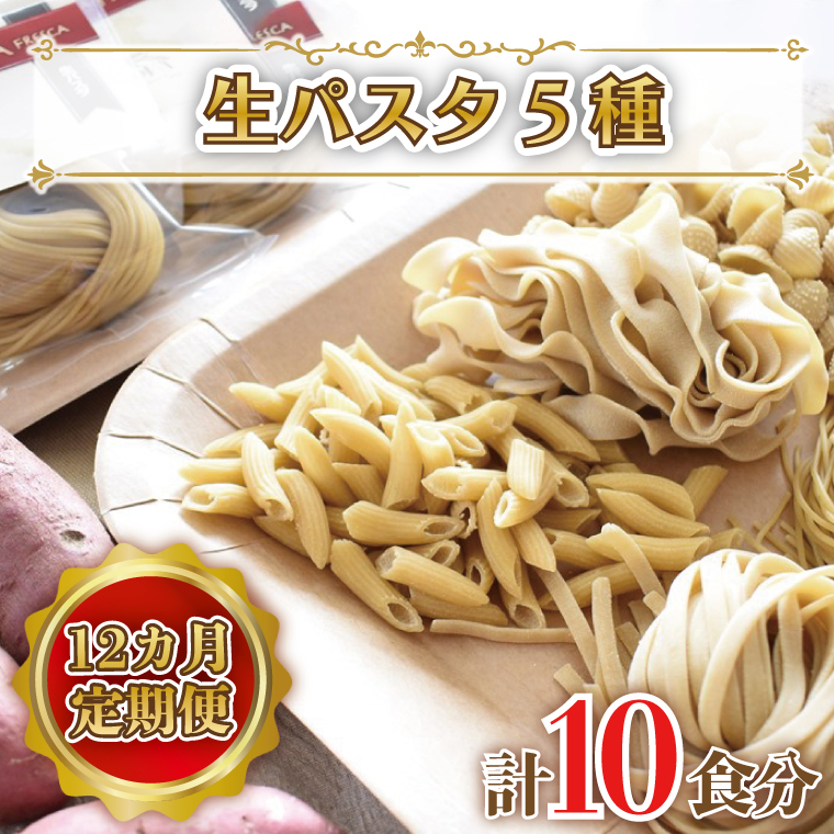 CJ-6 【12ヶ月定期便】 紅はるか使用 生パスタ5種(計10食分)