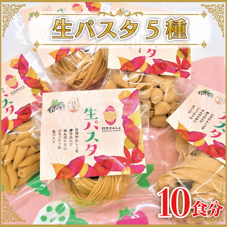 CJ-17 【行方市産さつまいも紅はるか使用】 生パスタ5種(計10食分)