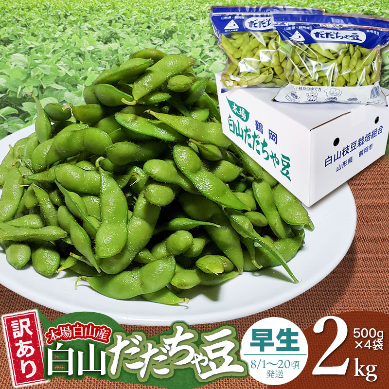 【令和8年産先行予約】【訳あり】本場白山産 白山だだちゃ豆【早生(わせ)】 2kg(500g×4袋) 農家 長四郎