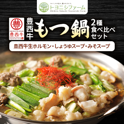 豊西牛もつ鍋2種食べ比べセット【配送不可地域:離島】【1487278】