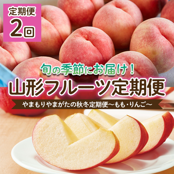 [定期便2回]やまもりやまがたの秋冬定期便〜もも・りんご〜 [令和7年産先行予約]FU22-902
