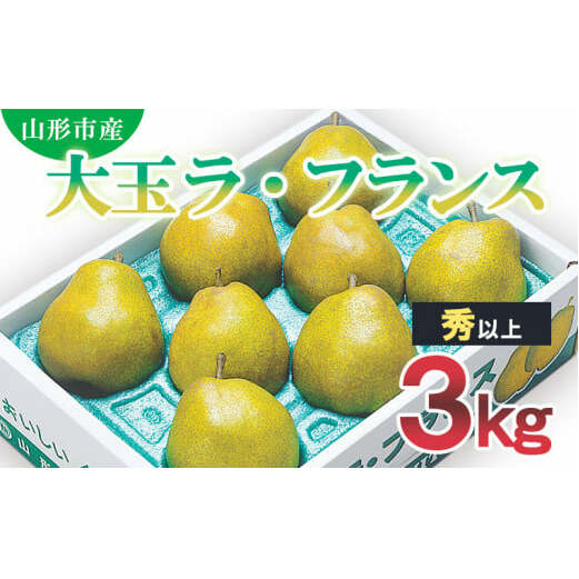 山形市産 大玉ラ・フランス 秀 以上 3kg (7玉〜10玉) FZ20-502