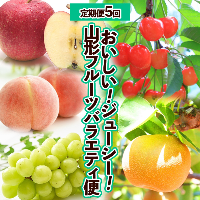 【定期便5回】おいしい！ジューシー！山形フルーツ　バラエティ定期便  FY25-821
