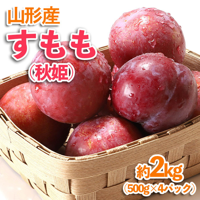 山形産 すもも(秋姫) 約2kg(500g×4パック) [令和7年産先行予約]FU23-536