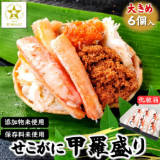 職人こだわりのせこがに甲羅盛り 大きめサイズ 化粧箱6個入 個包装 高鮮度3D凍結【配送不可地域:離島】【1275217】