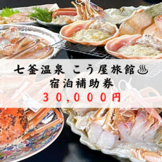 兵庫県 七釜温泉 こう屋旅館 宿泊補助券 3万円分【1343095】