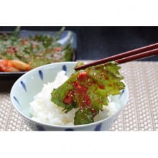 なつかしい、おばあちゃんの味!新温泉町産「えごま葉キムチ漬け」300g×2個【配送不可地域:離島】【1551856】