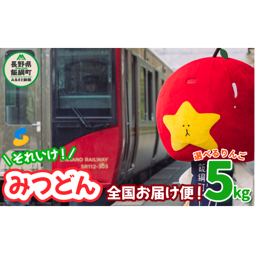 飯綱町PRキャラクター みつどん 旬のりんご 家庭用 5kg 全国お届け便 品種はおまかせ あたなのお家にお届けします！ 信州 果物 フルーツ りんご 林檎 長野 飯綱 いいづな PR キャラクター 妖精 ゆるキャラ ご当地キャラ かわいい 長野県 飯綱町 [1774]