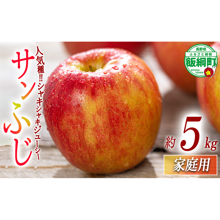 りんご サンふじ 家庭用 5kg 相澤農園 2025年11月中旬頃から2026年2月上旬頃まで順次発送予定 沖縄県への配送不可 令和7年度収穫分 長野県 飯綱町 [1856]