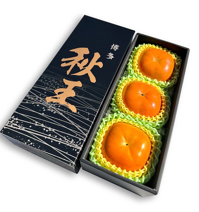 A1451.新ブランド柿『秋王』3玉(計900~1,100g程度)/2025年10月~11月発送予定【秋王】