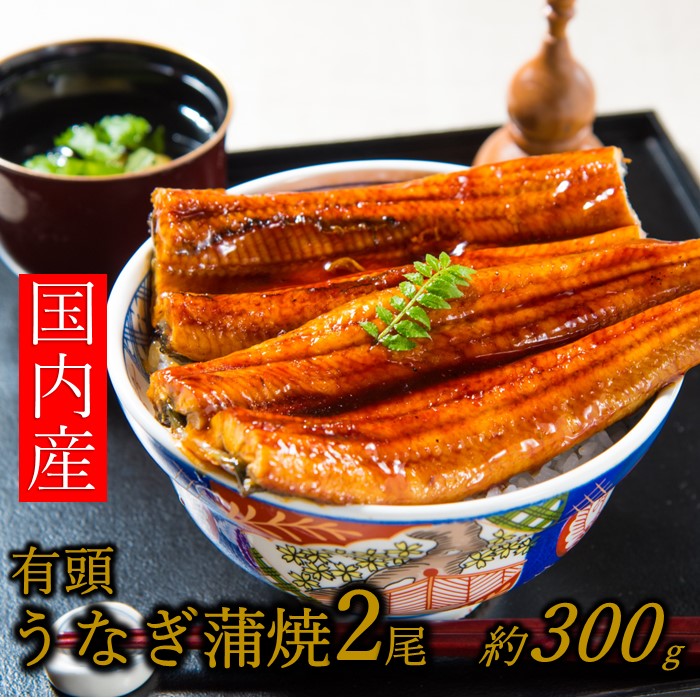 A1423.【国内産】【有頭】うなぎ蒲焼 2尾 ＜計300g前後＞『１～２ヶ月前後でお届け！！』