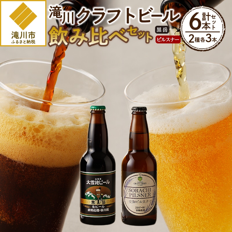 【滝川クラフトビール】ピルスナーと黒ビールの飲み比べセット