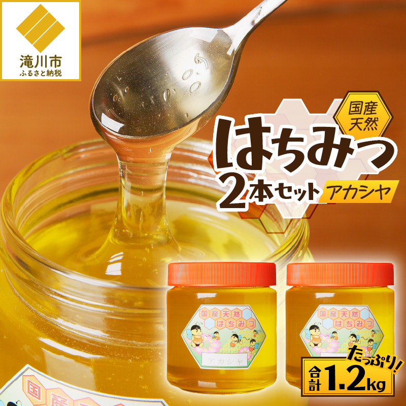 2025年新蜜【北海道滝川産】高見養蜂場の純粋はちみつ(アカシヤ600g×2本)