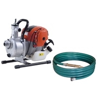 エンジンポンプ SEV-25FR 口径25ミリ ハイデルスポンプ ミニ4サイクル 8m洗浄ホース付き [0895]