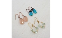 彩りハンドメイド 天然石 ピアス3点セット [0059]