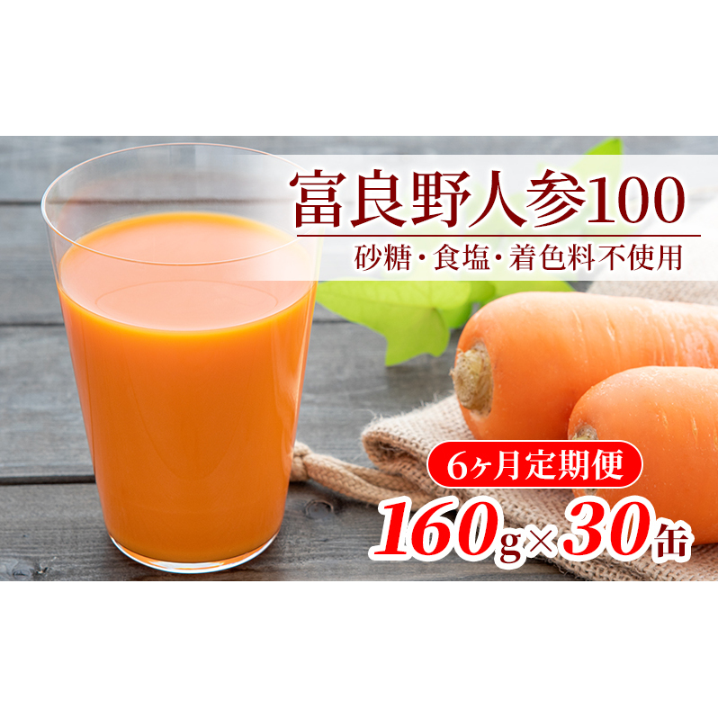 にんじんジュース 定期便 6ヶ月 北海道 富良野にんじん100 30缶 セット JAふらの にんじん ジュース 野菜ジュース キャロットジュース 野菜 飲料 缶 ケース買い 箱 買い 1ケース ギフト 備蓄 常温 常温保存 富良野 定期 お楽しみ 6回