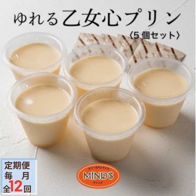 【毎月定期便】ゆれる乙女心プリン 5個セット全12回【配送不可地域:離島】【4064265】
