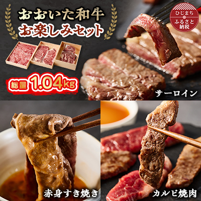 おおいた和牛 お楽しみセット(カルビ焼肉・赤身すき焼き・サーロインステーキ)【配送不可地域:離島】【1395461】
