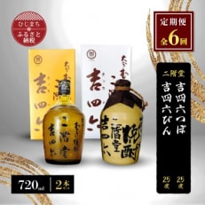 大分麦焼酎二階堂吉四六壺2本 大分むぎ焼酎 二階堂吉四六つぼ2本と吉四六瓶2本 25度(720ml)4本