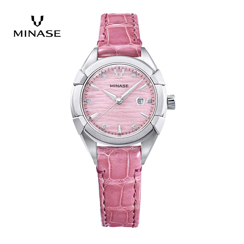 MINASE時計 Uruga31 クロコベルトタイプ（UG02-LPKNPK-SSD）【協和精工株式会社】[F11925]