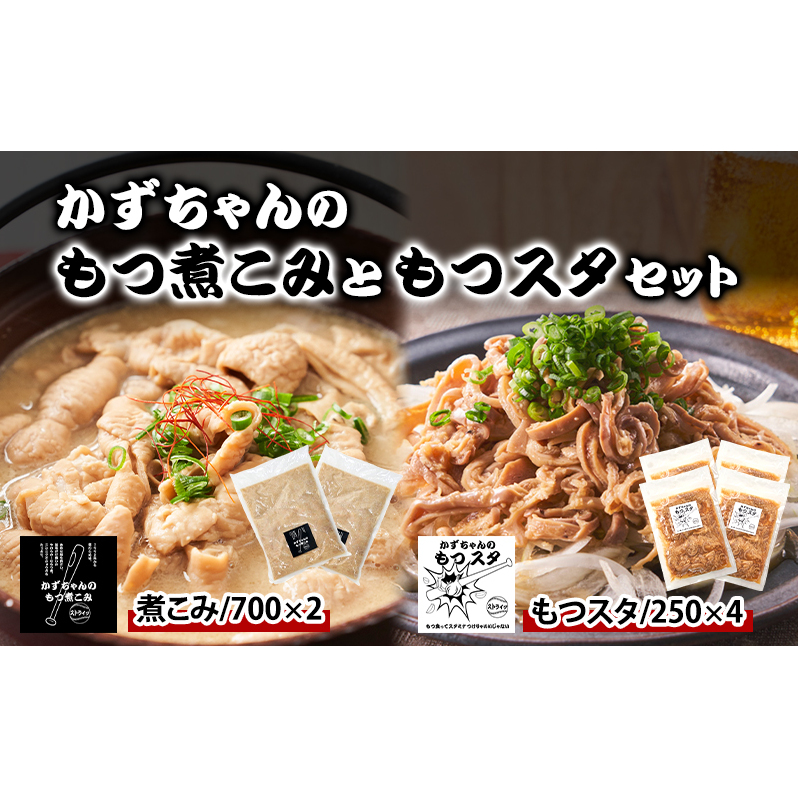 かずちゃんのもつ煮こみともつスタセット【700g×2袋,250g×4袋】惣菜 千葉県 千葉市 お取り寄せグルメ 球場グルメ 球場名物 おかず おつまみ 酒の肴 国産豚 ホルモン もつ 本格的