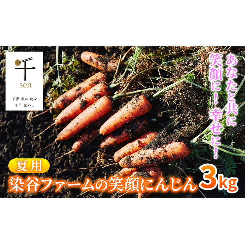【夏】染谷ファームの笑顔にんじん　3キロ　千ブランド 