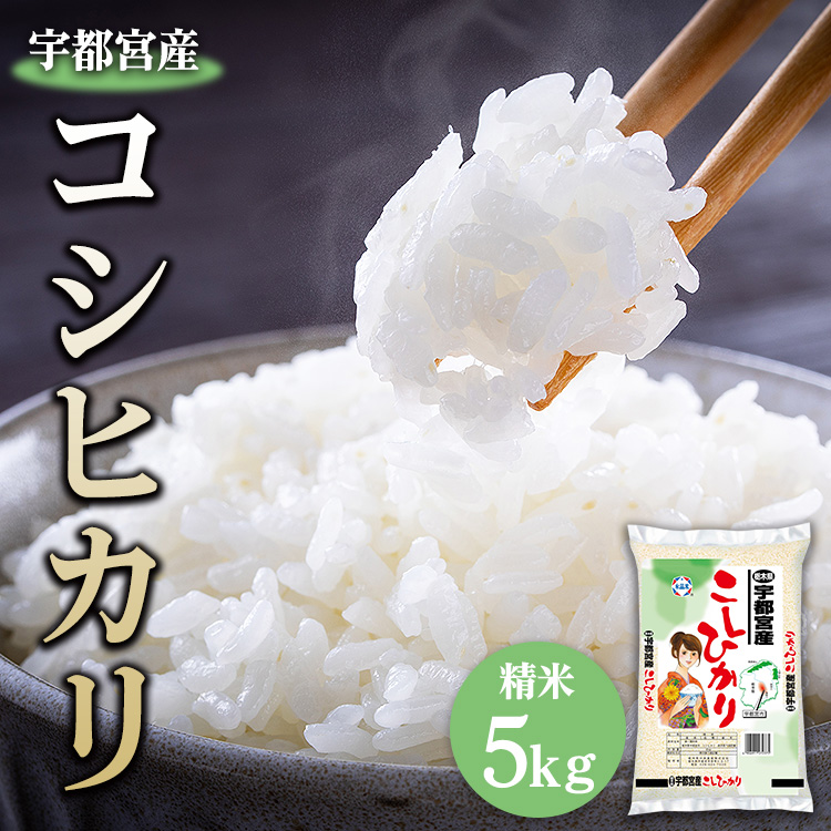 令和6年産】宇都宮産コシヒカリ 精米 5kg ※2024年10月上旬～2025年9月中旬頃に順次発送予定 | 栃木県宇都宮市 | JRE  MALLふるさと納税