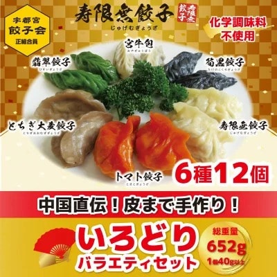 宇都宮餃子 寿限無 餃子のいろどりバラエティセット(6種12個)