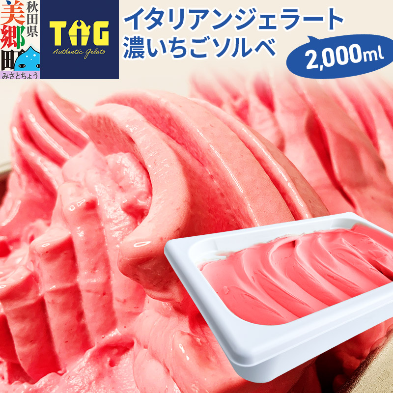 ジェラテリア TiG(ティグ)イタリアンジェラート 無着色・無香料 濃いちごソルベ 2000ml(2L)