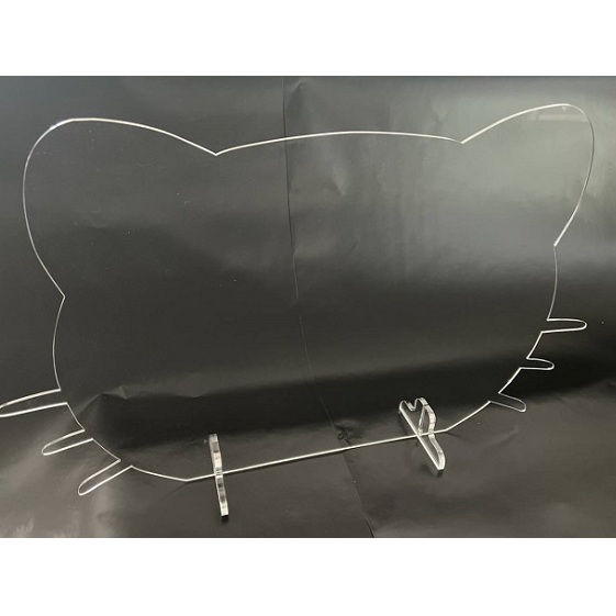 アクリル ネコ パーテーション 雑貨 日用品 クリア 手作り スタンド 飛沫 感染予防 猫 