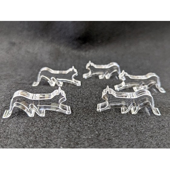 アクリル ネコ 箸置き 5コSET 雑貨 日用品 透明 猫 手作り 