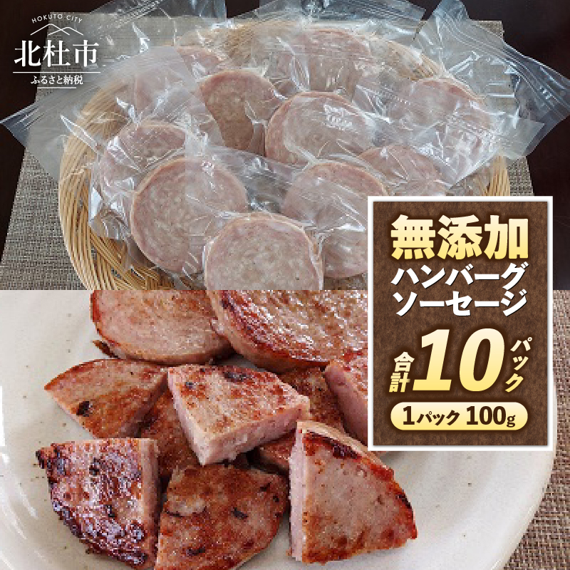 無添加ハンバーグソーセージ(100g×10パック入り)
