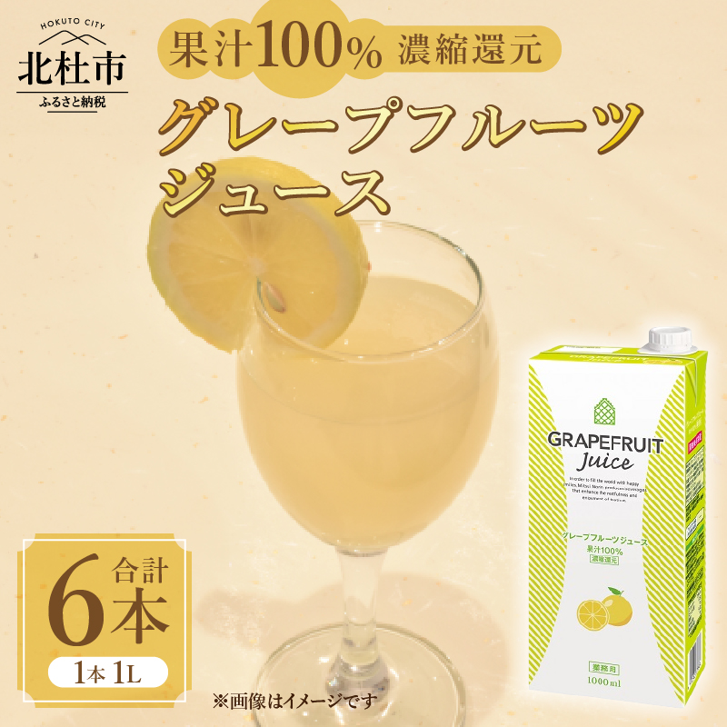 三井農林 WN(ホワイトノーブル紅茶) グレープフルーツジュース 1L×6本
