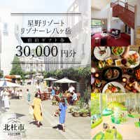 星野リゾート リゾナーレ八ヶ岳 宿泊ギフト券（30,000円分）