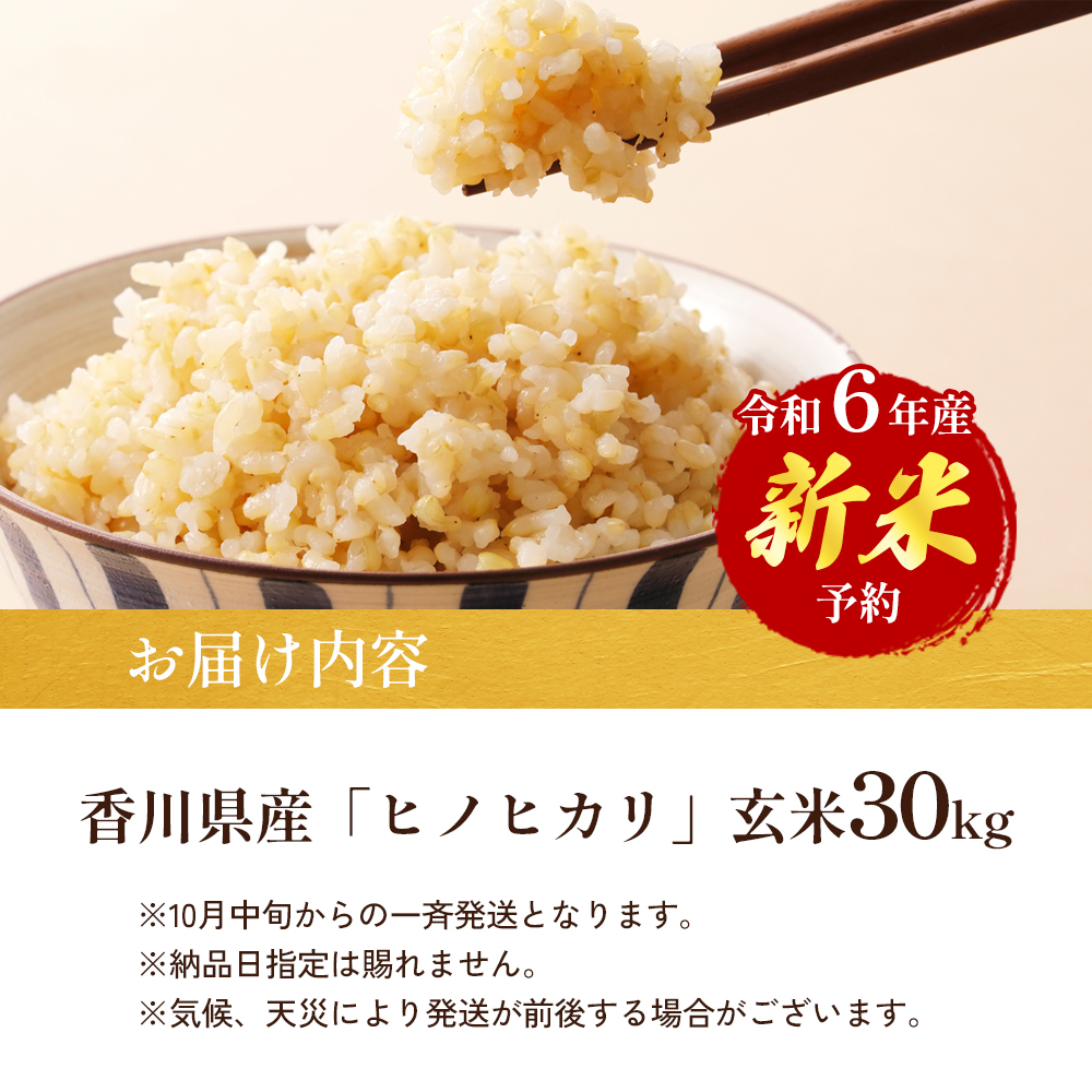 令和6年産 新米「ヒノヒカリ」30kg（玄米） お米 30kg | 香川県東かがわ市 | JRE MALLふるさと納税