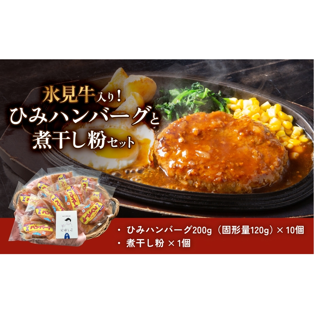 ひみハンバーグと煮干し粉のセット 富山県 氷見市 煮干 惣菜 調味料