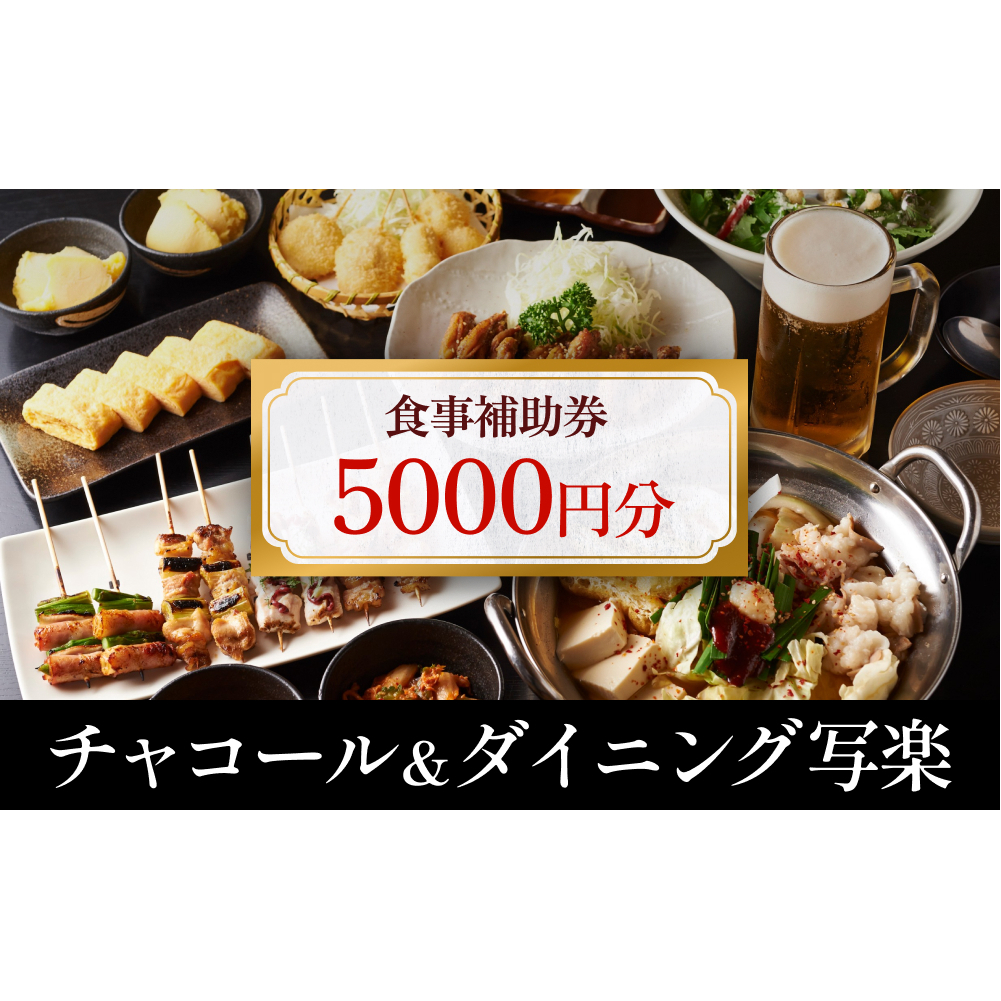 チャコール&ダイニング写楽 食事補助券 5000円分 |富山県 氷見市 夕食 焼き鳥 利用補助券 呑み 食事券 チケット クーポン