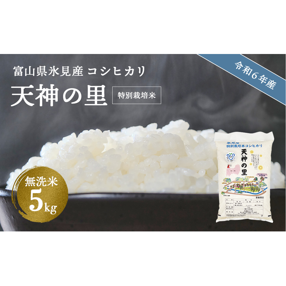 令和6年産 富山県産 特別栽培米 コシヒカリ 天神の里 5kg 無洗米