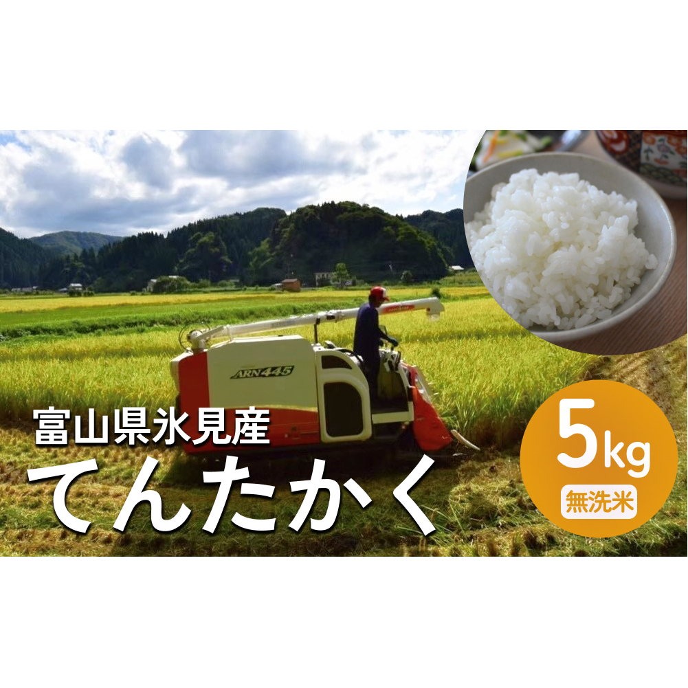 令和6年産 富山県氷見産 てんたかく無洗米 5kg 富山県 氷見市 米 てんたかく