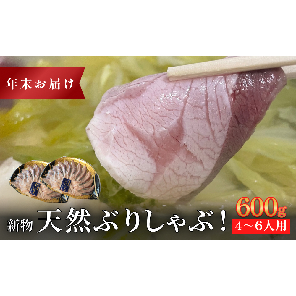 [年末お届け][氷見鰤]新物天然ぶりしゃぶ!300g×2パック 2〜3人用 満足サイズ| 鰤 ブリしゃぶ しゃぶしゃぶ 国産 天然 ブリ 富山 氷見 お取り寄せ 特産品 冷凍 肴 氷見漁港 富山湾 天然鰤 鍋 簡単調理