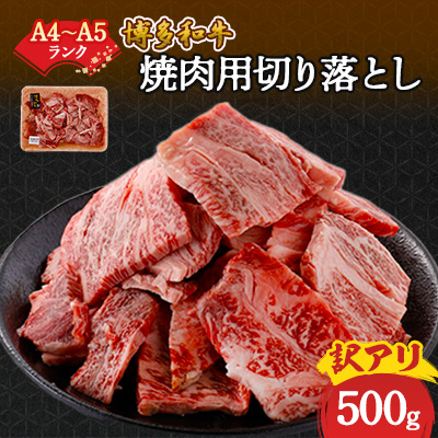 訳あり!【A4~A5】博多和牛焼肉切り落とし(肩ロース・バラ) 500g【配送不可地域:離島】【1417835】