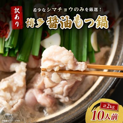訳あり!博多醤油もつ鍋　10人前(2人前×5セット)【配送不可地域：離島】【1507695】