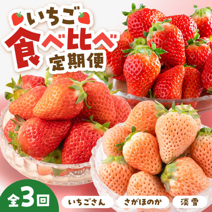 【先行予約】【3回定期便】いちご 3品種 食べ比べ 定期便【岸川農園】 [IAP022]