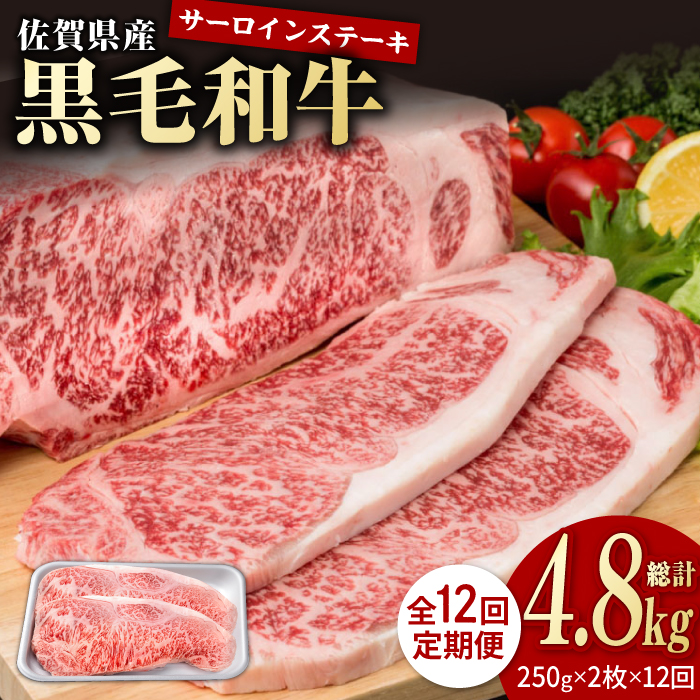 【12回定期便】佐賀県産 黒毛和牛 贅沢 サーロインステーキ 200g×2枚（計400g）【株式会社いろは精肉店】/黒毛和牛 和牛 牛肉 肉 お肉 贅沢 高級 ステーキ サーロイン[IAG101]