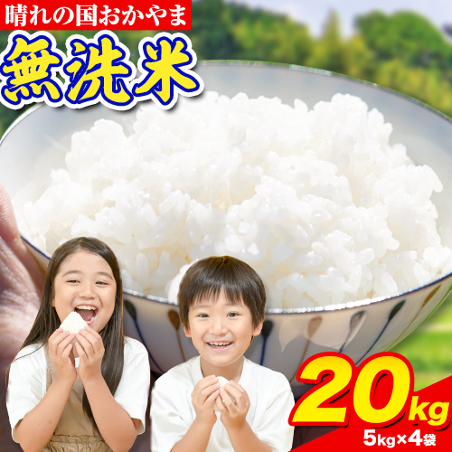 おかやま 無洗米 米 20kg 個包装 こめ コメ 岡山 岡山県産 《10月中旬-11月末頃出荷(土日祝除く)》 お米 ライス ヒノヒカリ あきたこまち にこまる きぬむすめ ブレンド米 ---kasaoka_zsy_191_20_10c11m---